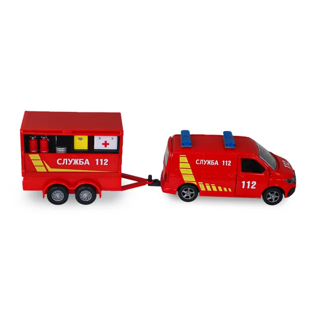Игровой набор - Volkswagen Служба 112 (с прицепом)