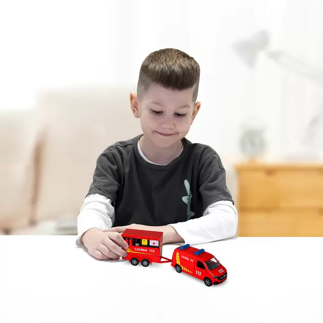 Игровой набор - Volkswagen Служба 112 (с прицепом)