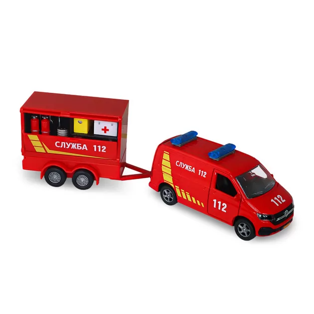 Игровой набор - Volkswagen Служба 112 (с прицепом)