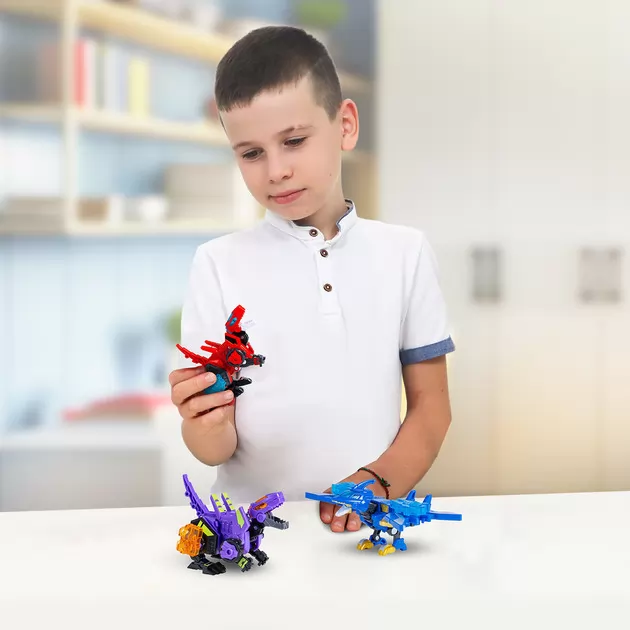 Динозавр-трансформер Dinoster - Красный Раптор-бот