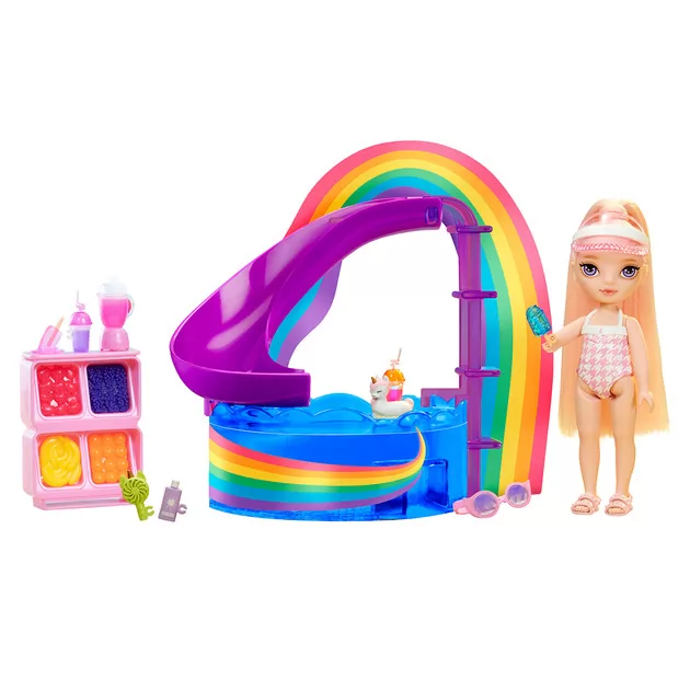 Игровой набор с куклой Rainbow High – Радужный праздник в бассейне