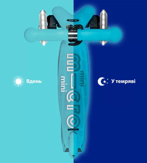 Самокат Micro серии Mini Deluxe Glow LED" - Арктический синий" - MMD215_6.jpg - № 6