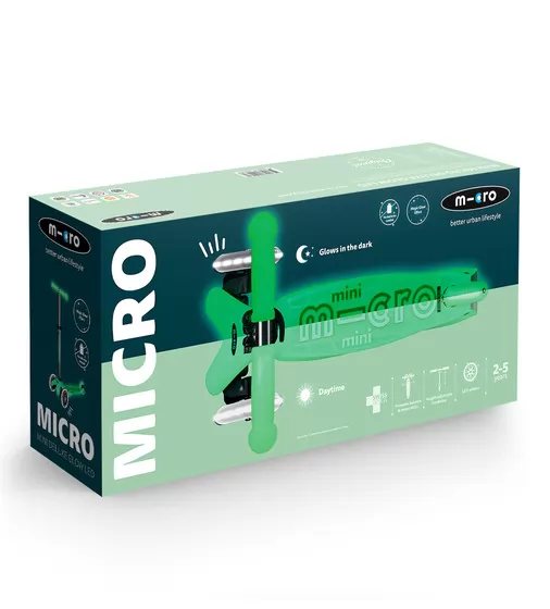 Самокат Micro серии Mini Deluxe Glow LED" - Ледяной лайм" - MMD216_11.jpg - № 11
