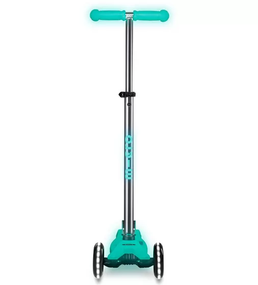 Самокат Micro серии Maxi Deluxe Glow LED" - Желейный зеленый" - MMD365_4.jpg - № 4