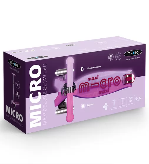 Самокат Micro серии Maxi Deluxe Glow LED" - Сияюще-пурпурный" - MMD367_11.jpg - № 11