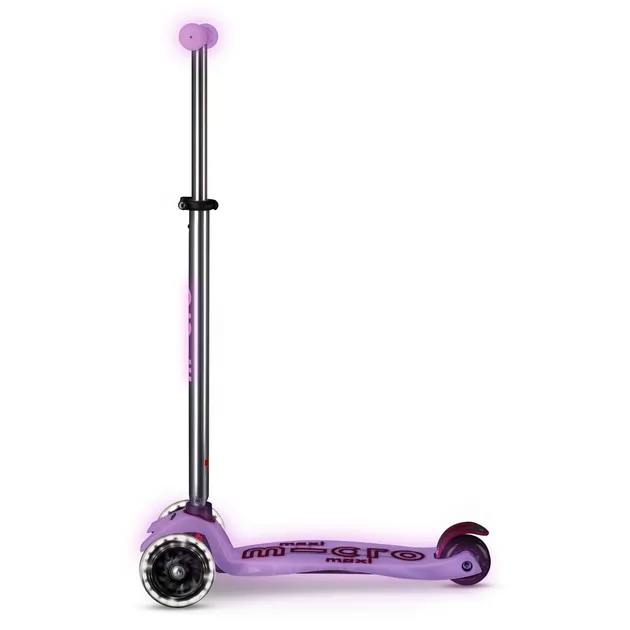 Самокат Micro серии Maxi Deluxe Glow LED" - Сияюще-пурпурный"
