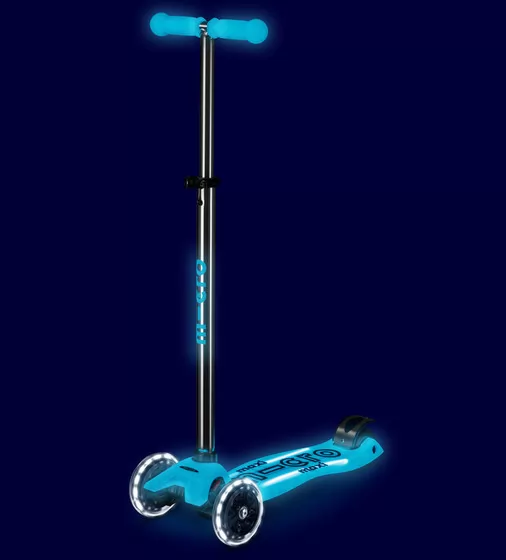 Самокат Micro серии Maxi Deluxe Glow LED Plus" - Синий хрусталь" - MMD377_5.jpg - № 5