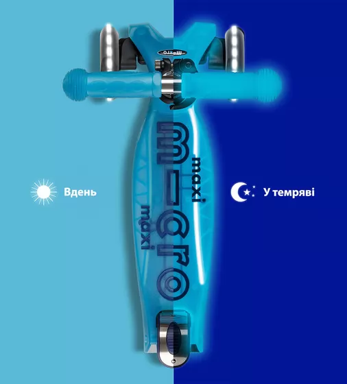 Самокат Micro серии Maxi Deluxe Glow LED Plus" - Синий хрусталь" - MMD377_6.jpg - № 6