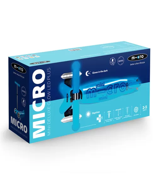 Самокат Micro серии Maxi Deluxe Glow LED Plus" - Синий хрусталь" - MMD377_10.jpg - № 10
