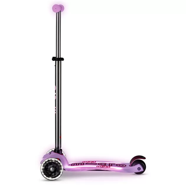 Самокат Micro серии Maxi Deluxe Glow LED Plus" - Сияюще-пурпурный"