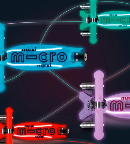 Самокат Micro серии Maxi Deluxe Glow LED Plus" - Сияюще-пурпурный" - MMD378_8.jpg - № 8