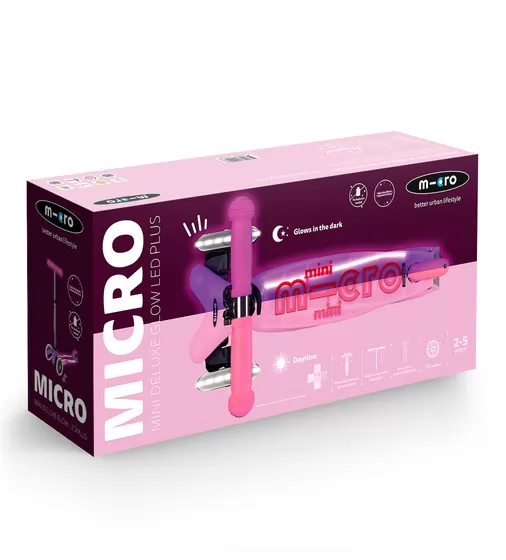 Самокат Micro серии Maxi Deluxe Glow LED Plus" - Сияюще-пурпурный" - MMD378_10.jpg - № 10
