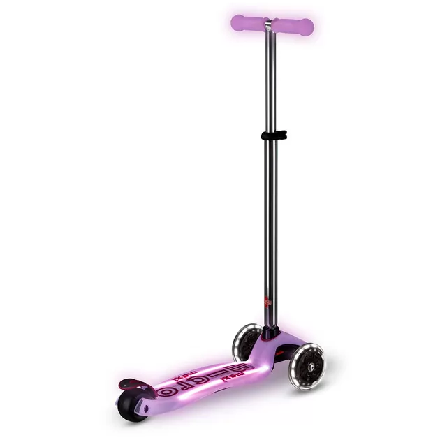 Самокат Micro серии Maxi Deluxe Glow LED Plus" - Сияюще-пурпурный"