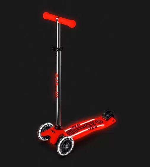 Самокат Micro серии Maxi Deluxe Glow LED Plus" - Красная аура" - MMD379_5.jpg - № 5