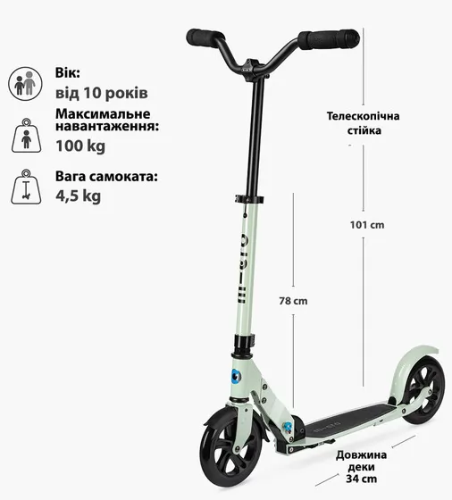 Самокат Micro серии Speed Deluxe" - Цвет зеленой глины" - SA0211_7.jpg - № 7