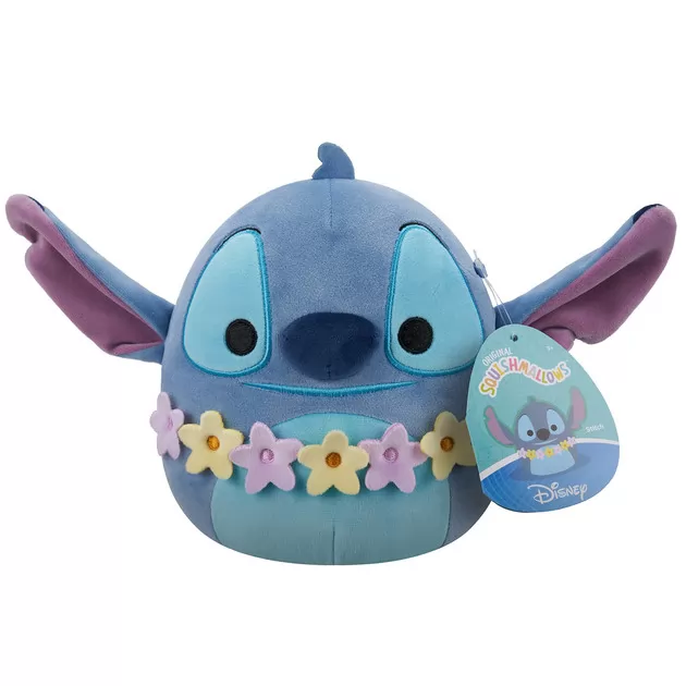 Мягкая игрушка Squishmallows серии Disney" - Стич в гавайских леях (17 см)"