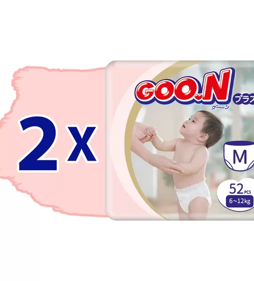 Трусики-подгузники Goo.N Plus для детей (размер 3(M), 6-12 кг, 104 шт) - 21001085-2_2.jpg - № 2