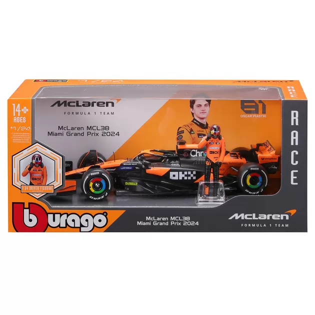 Автомодель с фигуркой - McLaren MCL38 (1:24)
