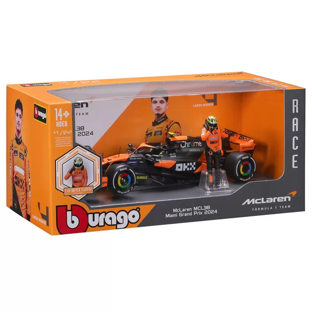 Автомодель с фигуркой - McLaren MCL38 (1:24)
