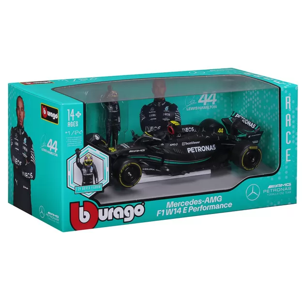 Автомодель с фигуркой - Mercedes-AMG F1 W14 E Performance (1:24)