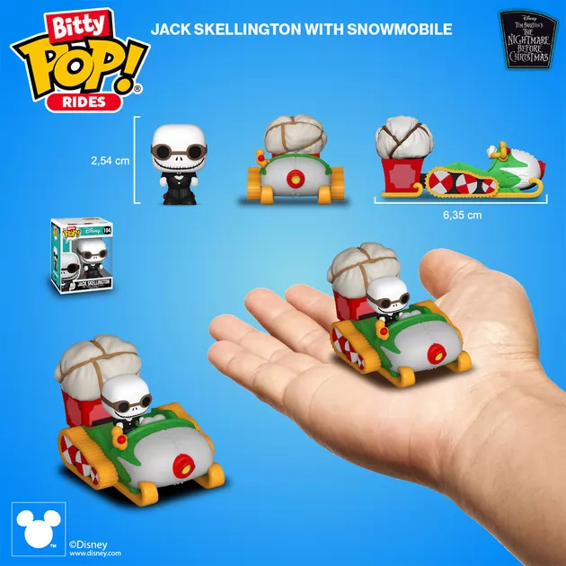 Набор фигурок Bitty Pop! Ride - Джек Скеллингтон и снегоход