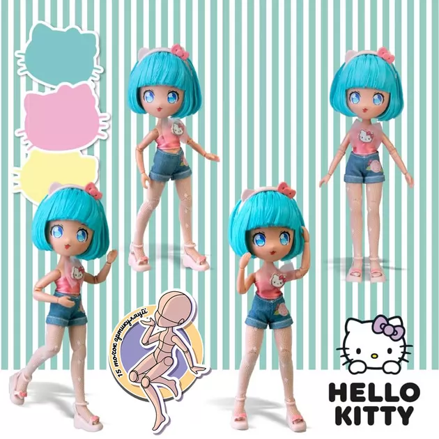 Игровой набор 4SF Manga Dolls серии Hello Kitty" – Красотка Пинк на скутере"