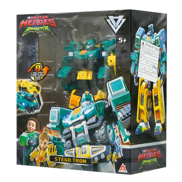 Zestaw do zabawy z robotem-transformerem DINOSTER &ndash; Stego-Tron (2 pojazdy)