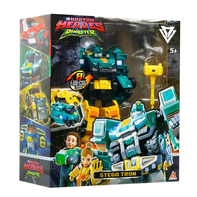Zestaw do zabawy z robotem-transformerem DINOSTER &ndash; Stego-Tron (2 pojazdy)