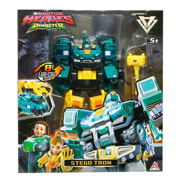 Zestaw do zabawy z robotem-transformerem DINOSTER &ndash; Stego-Tron (2 pojazdy)