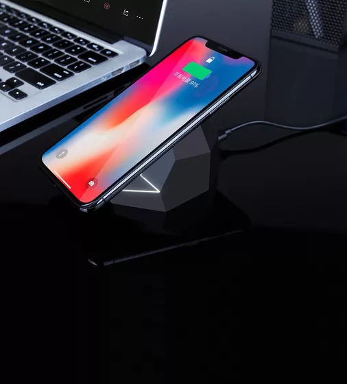 Беспроводное Зарядное Устройство Xoopar - Geo Dock (Черное С Белой Led-Подсветкой) - XP61063.21WL_9.jpg - № 9