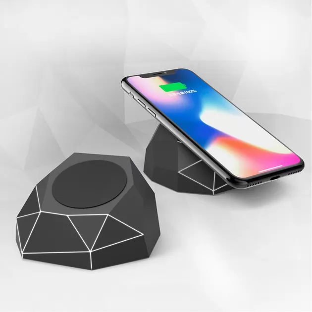 Беспроводное Зарядное Устройство Xoopar - Geo Dock (Черное С Белой Led-Подсветкой)