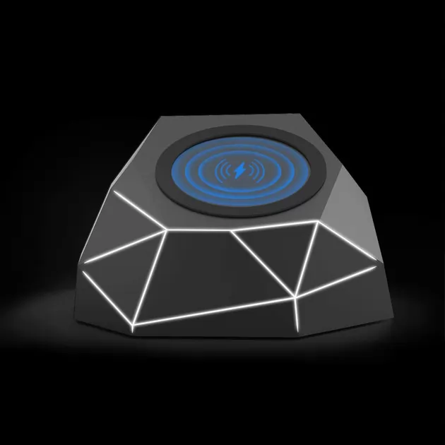 Беспроводное Зарядное Устройство Xoopar - Geo Dock (Черное С Белой Led-Подсветкой)