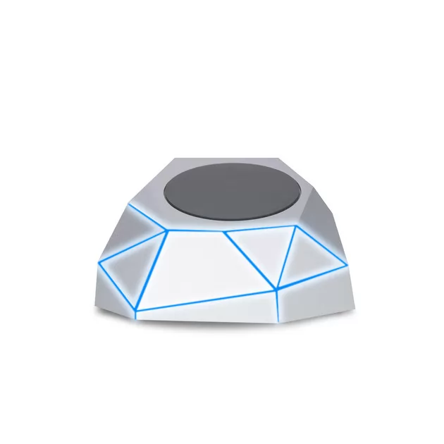 Беспроводное Зарядное Устройство Xoopar - Geo Dock (Серебристое С Синей Led-Подсветкой)