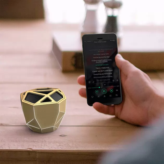 Акустика Xoopar - Geo Speaker (Золотая С Белой Led-Подсветкой, Bluetooth,Моно)