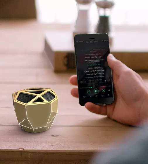 Акустика Xoopar - Geo Speaker (Золотая С Белой Led-Подсветкой, Bluetooth,Моно) - XP81016.13WL_4.jpg - № 4