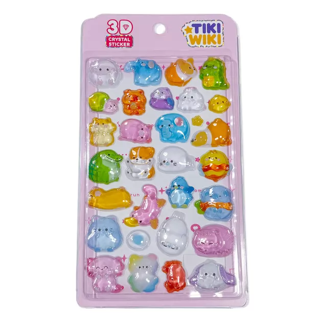 Zestaw naklejek 3D TIKI WIKI z serii &bdquo;Crystal&rdquo; &ndash; TIKI UROCZE ZWIERZĄTKA