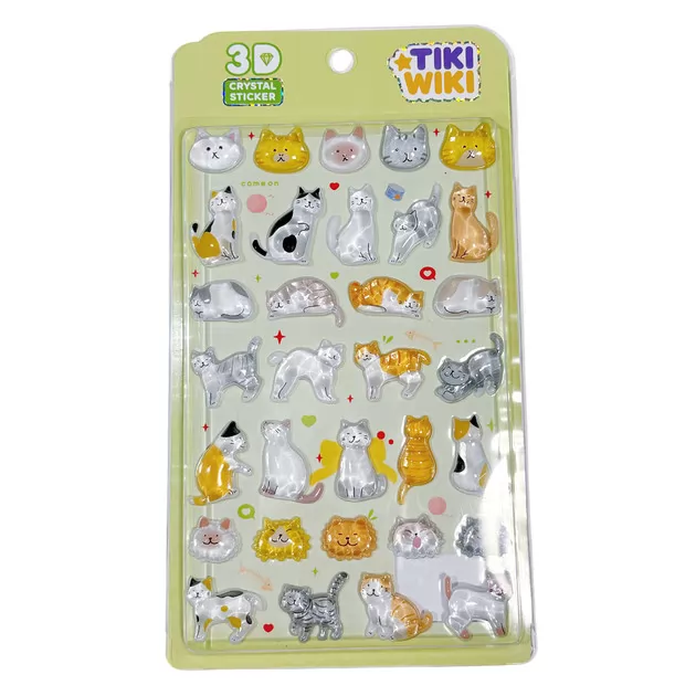 Zestaw naklejek 3D TIKI WIKI z serii &bdquo;Crystal&rdquo; &ndash; TIKI KOTKI