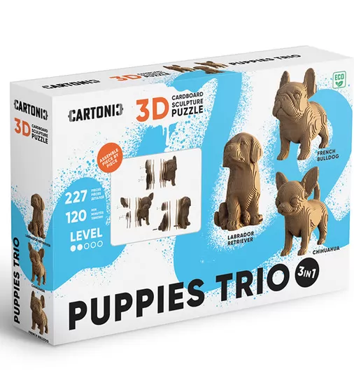 Puzzle 3D Trio szczeniak&oacute;w - CARTPUPPIES_1.jpg - № 1