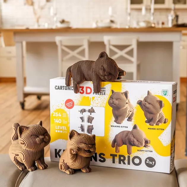 Puzzle 3D Trio kotk&oacute;w