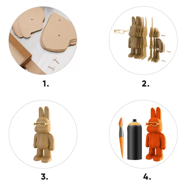 Puzzle 3D Artystyczny kr&oacute;liczek