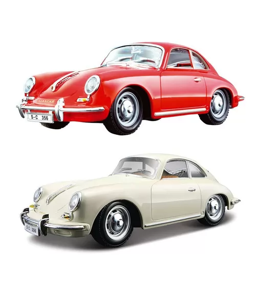 Автомодель - Porsche 356B (1961) (ассорти слоновая кость, красный, 1:24) - 18-22079_1.jpg - № 1