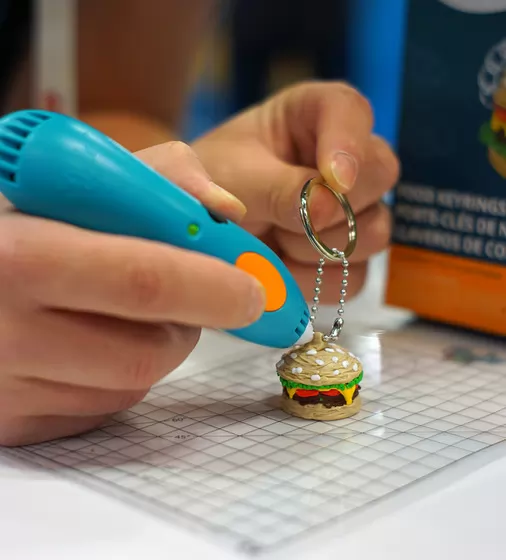 Набор Аксессуаров Для 3D-Ручки 3Doodler Start - Бистро (48 Стержней,  Шаблон, 3 Кольца Для Брелоков, 1 Трафарет) - 8SMKFOOD3R_3.jpg - № 3