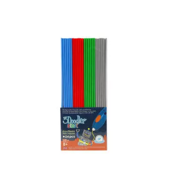 Набор Стержней Для 3D-Ручки 3Doodler Start - Микс (24 Шт: Серый, Голубой, Зеленый, Красный)
