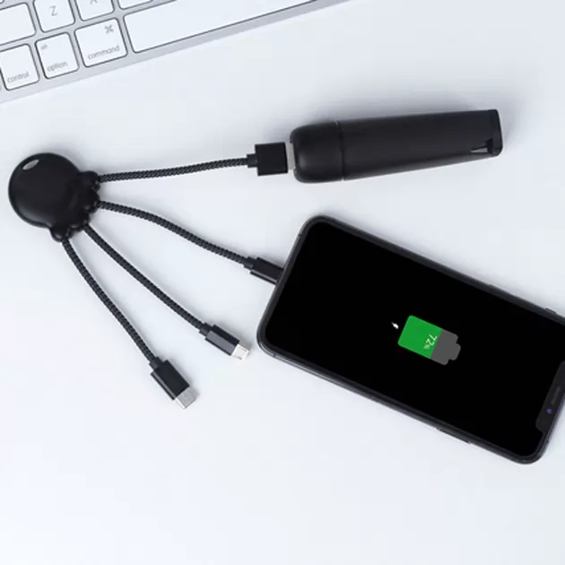 Универсальный Кабель Для Зарядки Устройств От Usb Xoopar - Octopus (Черный, Type-C, Lighting, Microu