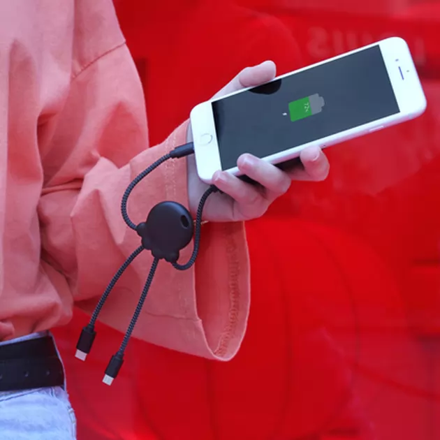 Универсальный Кабель Для Зарядки Устройств От Usb Xoopar - Octopus (Черный, Type-C, Lighting, Microu