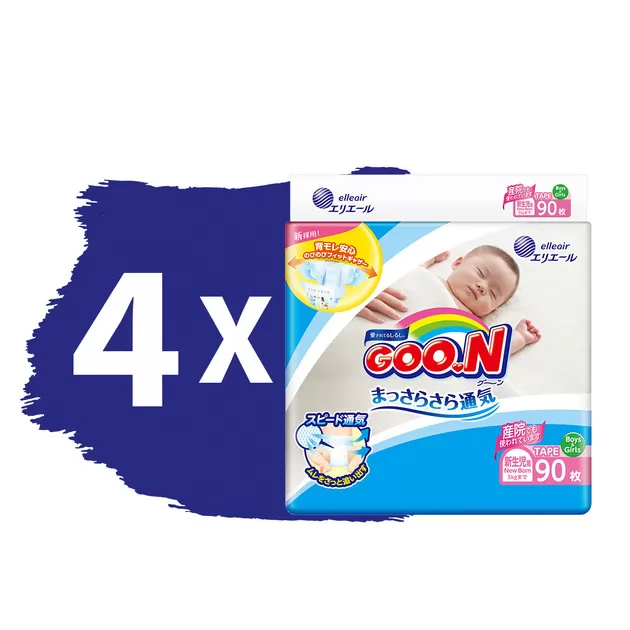 Подгузники GOO.N для новорожденных (SS, до 5 кг, 360 шт)