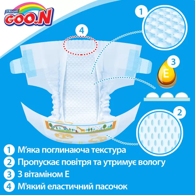 Подгузники Goo.N для детей коллекция 2020 (XL,12-20 кг)