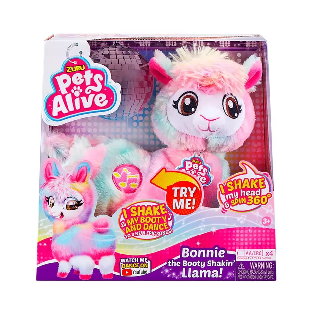 Интерактивная мягкая игрушка Pets Alive – Радужная танцующая лама