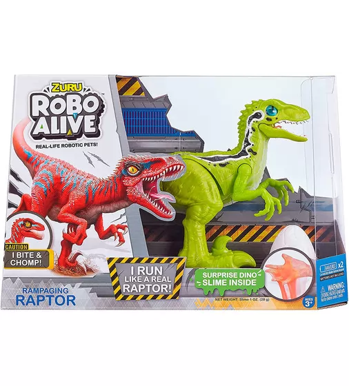 Интерактивнаяигрушка Robo Alive - Зелёный велоцираптор - 25289G_4.jpg - № 4