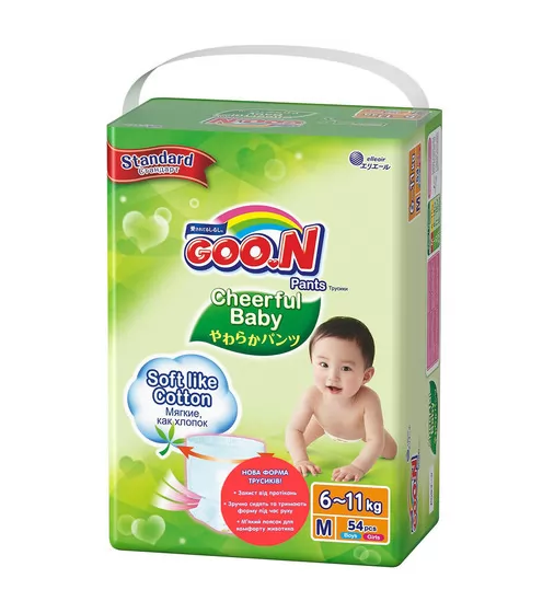 Трусики-подгузники Cheerful Baby для детей (M, 6-11 кг, унисекс, 54 шт) - 843284_1.jpg - № 1